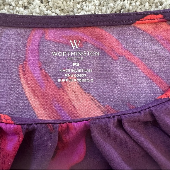 Bundle of 3 Blouses Petite Small Short Sleeve Tops Purple, Orange, Beige - Picture 6 of 8